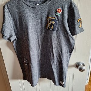 Roots Gray Short-Sleeve Tee with Patch Accents